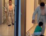 Dede sevgisiyle yerinde duramadı: Minik &ccedil;ocuk ayaklarına kapanarak sevgisini b&ouml;yle g&ouml;sterdi