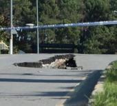 Ümraniye'de yol çöktü: Polis yolu trafiğe kapattı