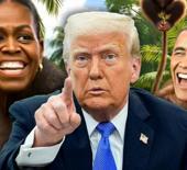 Trump'tan t&uuml;m d&uuml;nyayı ayağa kaldıran hareket! Obama ve eşini maymuna benzetti