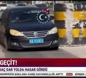 &Ccedil;in'de dar ge&ccedil;it tuzağı: L&uuml;ks ara&ccedil;lar bariyerlerde par&ccedil;alandı