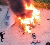  Diyarbakır&rsquo;da site i&ccedil;inde korkutan yangın