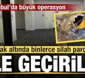 İstanbul&rsquo;da b&uuml;y&uuml;k operasyon: Toprak altında binlerce silah par&ccedil;ası ele ge&ccedil;irildi