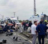 Takla atan otomobil ters d&ouml;nd&uuml;: 2'si &ccedil;ocuk 5 yaralı