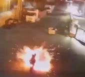 Fabrikaya atmak istediği patlayıcı elinde patlayınca parmağından oldu: O anlar kamerada