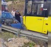 Başakşehir'de İETT otob&uuml;s&uuml; ile otomobil &ccedil;arpıştı: 3 yaralı