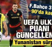 Fenerbah&ccedil;e 3 puanı 90'da ka&ccedil;ırdı! UEFA &uuml;lke puanı g&uuml;ncellendi: Yunanistan'dan s&uuml;rpriz