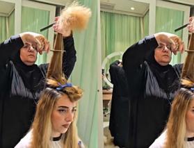 Kuru sa&ccedil;ta makasını konuşturdu! Sonucu olay oldu