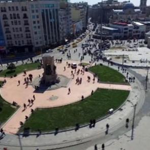 Taksim Meydanı'na bir de havadan bakın!