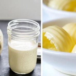 5 Dakikada kavanozda organik tereyağı yapımı