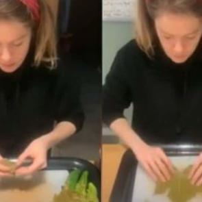 Gen&ccedil; oyuncu Burcu Biricik sarma sardı: Tiş&ouml;rt katlamak gibi...