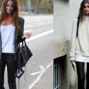 Sezonun en şık siyah tayt kombin &ouml;nerileri