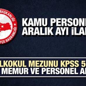 Kamuya KPSS 50 puan ile 1.071 personel ve memur alımı! 2021 Aralık ayı personel alım ilanları