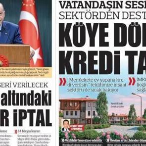 Vatandaştan köye dönüş içim kredi talebi - 24 Ocak gazete manşetleri