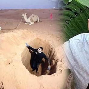 CZN Burak bu kez de &ccedil;&ouml;llerde! Kazdığı kuyuda &ouml;nce poz verdi sonra ateş yaktı