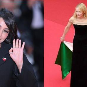 Cannes'ın kırmızı halısında Cate Blanchett ve Leila Bekhti'den Filistin mesajı
