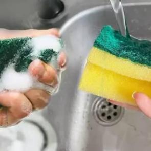 Foşur foşur zehir sa&ccedil;ıyor! Temizliyor sandığınız bulaşık s&uuml;ngerine dikkat!