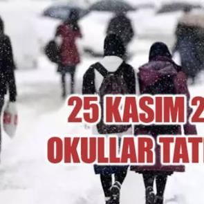 Yarın okullar tatil mi? 25 Kasım Pazartesi kar tatili olan iller belli mi?