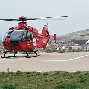 Ambulans helikopter Beypazarı'nda kalp krizi geçiren hasta için havalandı