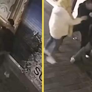 Kadına şiddet uygulayan şüpheliyi bekçi bacağından vurdu