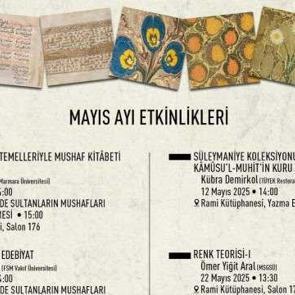 T&uuml;rkiye Yazma Eserler Kurumu, Mayıs Ayı etkinlik takvimini duyurdu