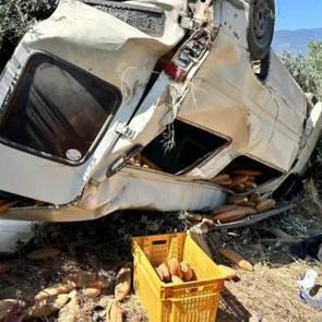 Ticari araç zeytinliğe uçtu: 1 ölü