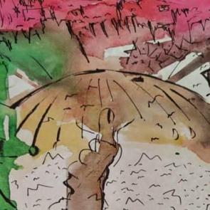 "Gazze'nin Sesi Ol Zulm&uuml; Postala" resim sergisi Ayasofya'da