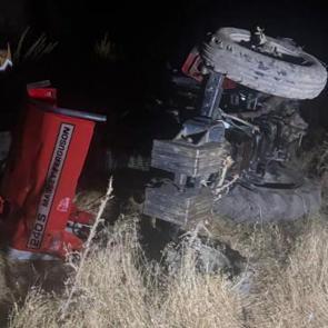 Şarampole devrilen traktörün sürücüsü öldü