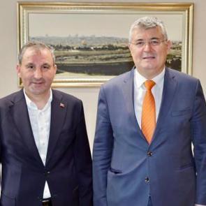 Başkan Tombaş&rsquo;tan Mehmet Acet&rsquo;e hayırlı olsun ziyareti