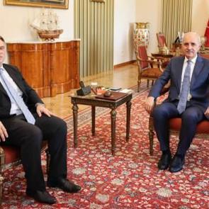 Numan Kurtulmuş, AB Türkiye Delegasyon Başkanı Ossowski'yi kabul etti