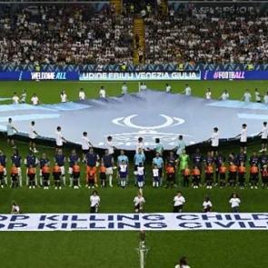 UEFA'dan, 'Bir pankart, bir &ccedil;ağrı'! '&Ccedil;ocukları &ouml;ld&uuml;rmeyin'