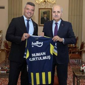 Fenerbah&ccedil;e Başkanı Saran, TBMM Başkanı Kurtulmuş'u ziyaret etti