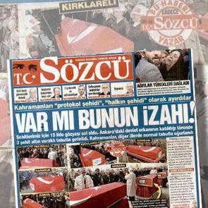 S&ouml;zc&uuml; şehit cenazelerini b&ouml;ld&uuml;! Varaklı fitne... Baştan sona dezenformasyon manşeti