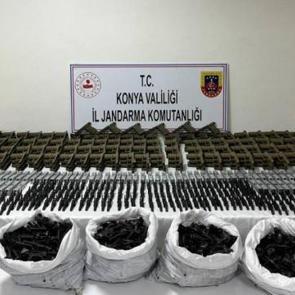Konya'da çok sayıda silah parçası ele geçirildi