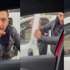 Kadın doktorun aracına tekmeyle saldırıp tehdit etti! Maganda gözaltına alındı