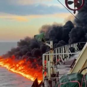 Karadeniz'de vurulan Kairos gemisinden mürettebatın çektiği görüntüler ortaya çıktı