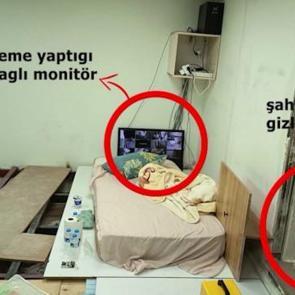 Polisi bile şaşırtan düzenek: Gözetlemek için monitör kurmuş