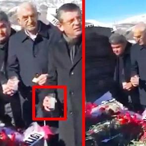 &Ouml;zg&uuml;r &Ouml;zel'in skandal g&ouml;r&uuml;nt&uuml;leri ortaya &ccedil;ıktı! Mezara rakı d&ouml;kt&uuml;ler