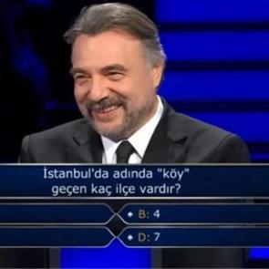 İstanbul'da adında "k&ouml;y" ge&ccedil;en ka&ccedil; il&ccedil;e vardır? 