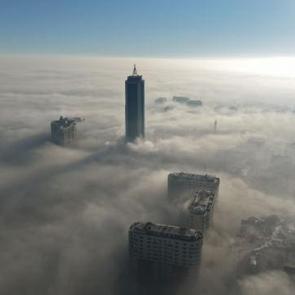 Konya sis denizinde kayboldu