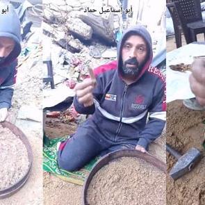 Gazze'de y&uuml;rek yakan g&ouml;r&uuml;nt&uuml;: Altın değil eşinin ve kızlarının kemiklerini arıyor