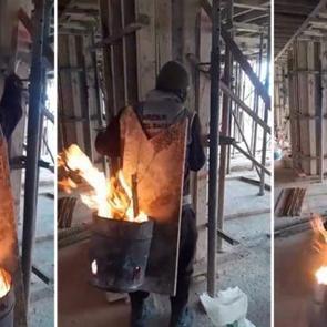 Giresunlu ustadan dondurucu soğuğa 'Karadeniz usul&uuml;' &ccedil;&ouml;z&uuml;m