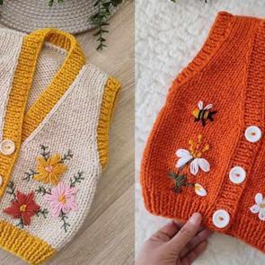 Bebeklere yapılacak en g&uuml;zel &ouml;rg&uuml; yelek modelleri