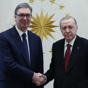 Cumhurbaşkanı Erdoğan, Sırbistan Cumhurbaşkanı Vucic ile g&ouml;r&uuml;şt&uuml;