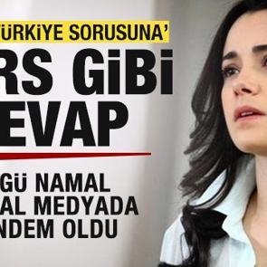 &Ouml;zg&uuml; Namal&lsquo;dan tuzak 'T&uuml;rkiye sorusuna' ders gibi cevap! Sosyal medyada g&uuml;ndem oldu