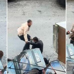 Eşini sevgilisiyle g&ouml;r&uuml;nce &ccedil;ılgına d&ouml;nd&uuml;: Sokak ortasında bı&ccedil;aklı saldırı kamerada