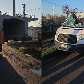 Korkun&ccedil; kaza: Beton y&uuml;kl&uuml; tıra saplandı! 1 &ouml;l&uuml;