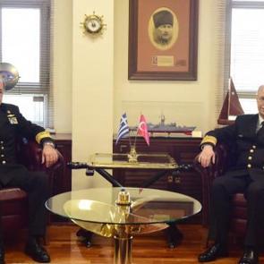 Donanma Komutanı Oramiral Yıldız, Yunan mevkidaşı ile g&ouml;r&uuml;şt&uuml;