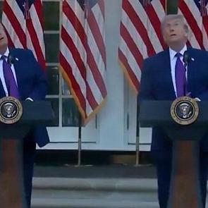  Trump g&ouml;kteki kuşu drone sandı! Trajikomik anlar...