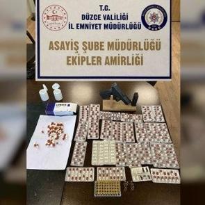 D&uuml;zce&rsquo;de 1 milyon liralık sentetik hap ele ge&ccedil;irildi; 1 g&ouml;zaltı