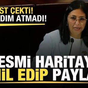 Rest &ccedil;ekti! Tartışmalı b&ouml;lgeyi resmi haritaya dahil edip paylaştı! 